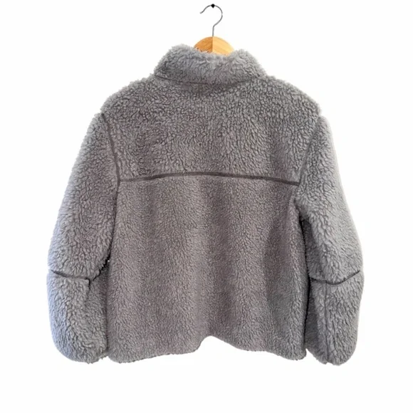 Patagonia Women’s Gray Lunar Duck Sherpa Fleece Jacket Size Medium - Picture 2 of 5